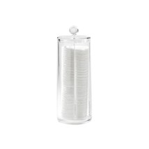 Compactor Polystyrene Cotton Pads Dispenser with Lid, Transparent  - $15.00