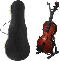 Balacoo 14Cm Wooden Miniature Double Bass With Stand, Bow, And Case, Mini - $29.95