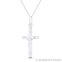 Jesus Christ on Stylized Latin Crucifix Cross Italy .925 Sterling Silver Pendant - £12.25 GBP+