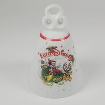Disney Mickey Mouse Christmas Bell Euro Reutter Germany Porcelain Pluto  - $13.09