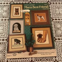 Mans Best Friend Collection One Counted Cross Stitch Book 8 Dog Breeds Vtg 1990 - £8.36 GBP