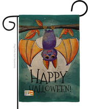 Happy Halloween Bat Burlap - Impressions Decorative Garden Flag G162076-DB - £18.51 GBP