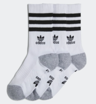 adidas Originals unisex-adult Roller Crew Socks (3-Pair), White, Large - £18.37 GBP