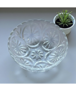 Vtg Anchor Hocking Medallion Clear Glass 4.5" Dessert Bowl Fruit Berry Dish - $12.00