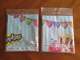 Lot of 2  Shopkins Tablecloth Cover Birthday Party Supplies 54&quot;x84&quot; AlloverPrint - £7.47 GBP