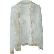 Vintage Sequin Beaded Chiffon Kimono Top OSFA small Medium Large Bikini ... - €23,89 EUR
