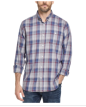 Weatherproof Vintage Mens Button-Down Plaid Shirt, Size Medium - $22.28