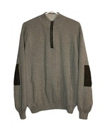 Alex Cannon Cable Knit Sweater Quarter-Zip Elbow Patch Cotton Pullover M... - $315.72 MXN
