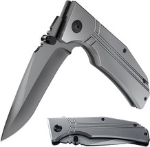 Spring Assisted Knife  Gray Pocket Folding Knife Tactical Knife NEW - £13.47 GBP