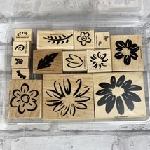 Stampin&#39; Up! 1996 Definitely Decorative Stamp Set of 14 Flowers Leaves Plants  - £12.12 GBP