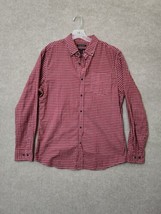 Banana Republic Shirt Mens Large Red Plaid Slim Fit Luxe Flannel Casual ... - $19.67
