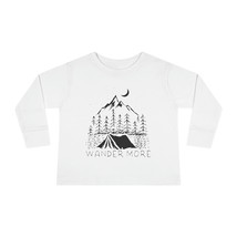 Wander More Toddler Long Sleeve Tee: Black and White Wilderness Adventure - £20.92 GBP