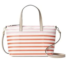 Kate Spade New York Patrice Tropical Red Pink Orange Striped Satchel Tot... - $142.50