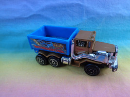 Vintage 1999 Mattel Hot Wheels Interceptor Gold Blue Dump Truck Die Cast... - $2.37