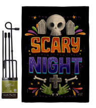 Scary Night Burlap - Impressions Decorative Metal Garden Pole Flag Set GS137296- - £27.30 GBP