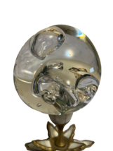 Clear Art Glass Paperweight with Abstract Bubbles - £11.96 GBP