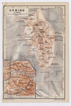 1909 Antique City Map Of Urbino / Marche / Italy - £15.31 GBP