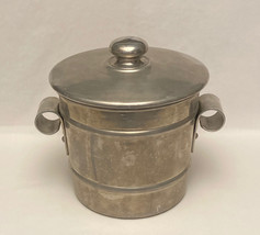 Vintage Kraftware ice bucket brushed aluminum metal art deco style barware - £9.64 GBP
