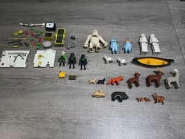 Lot of Playmobil Figures &amp; Pieces Yeti Animals Canoe Gold Bar Robo Gang Statues - £19.35 GBP