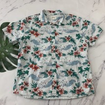 Bixby Nomad Stitch Fix Mens Hawaiian Shirt Size XL Short White Tropical ... - £17.91 GBP