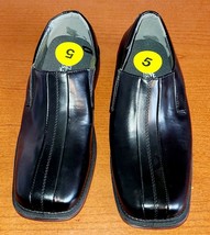 Deer Stags Youth Dress Shoes Sz.5 Motivation Black Slip On Loafers Squar... - $18.78 CAD
