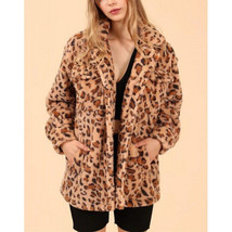 Womens Leopard Print Jacket   Faux Fur Designer Jacket Trending Chic Hip... - £47.95 GBP