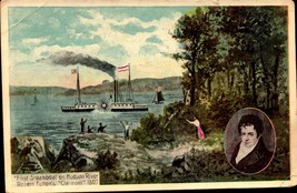 First Steamboat on Hudson River Robert Fulton&#39;s Clermont-DB POSTCARD BK67 - £3.87 GBP