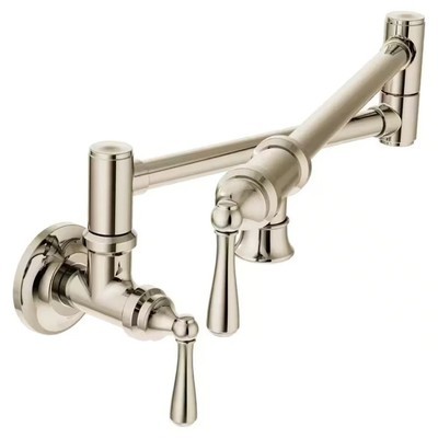 Moen S66NL Traditional Kitchen Pot Filler Wall Mount - Polished Nickel, ... - $553.41