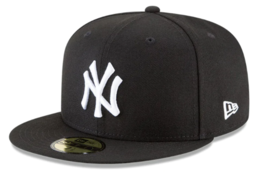 NY Yankees 59FIFTY Men s Fitted New Era Hat Cap Black White - $35.99