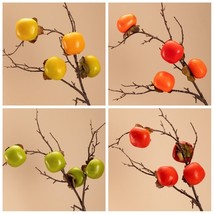 Set of 2 Artificial Persimmon Branches - Lifelike Decorative Stems - £19.97 GBP
