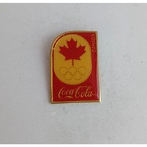 Vintage 1987 Coca-Cola Canada Yellow &amp; Red Olympic Lapel Hat Pin - $12.38