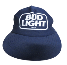 Vintage BUD LIGHT Mesh Trucker Snapback Hat USA Navy EXCELLENT - $20.73 CAD