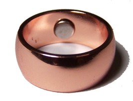 PURE COPPER MAGNETIC WEDDING BAND RING size4 jewelry health magnet pain ... - $4.75