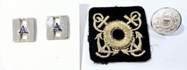 US Coast Guard Auxiliary Items: Embroidered Patch, Button, 2 Insignia As... - £7.13 GBP