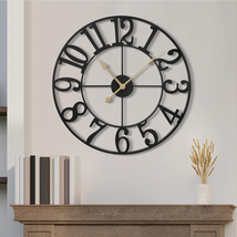 Wall Clock 13 Inch round Large Indoor Wall Clocks Battery Operated Si - €51,85 EUR