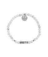 NEW WITH TAGS Little Words Project &quot;VOTE&quot; White/Silver Stretch Bracelet ... - $24.45 CAD