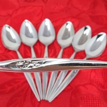  7X Tsp Sears Stainless Tradition Gentle Rose Teaspoons  - $16.98