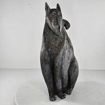 Marsha McCarthy Cat Figurine Sitting Gray Black Halloween 9.5&quot; - £37.95 GBP