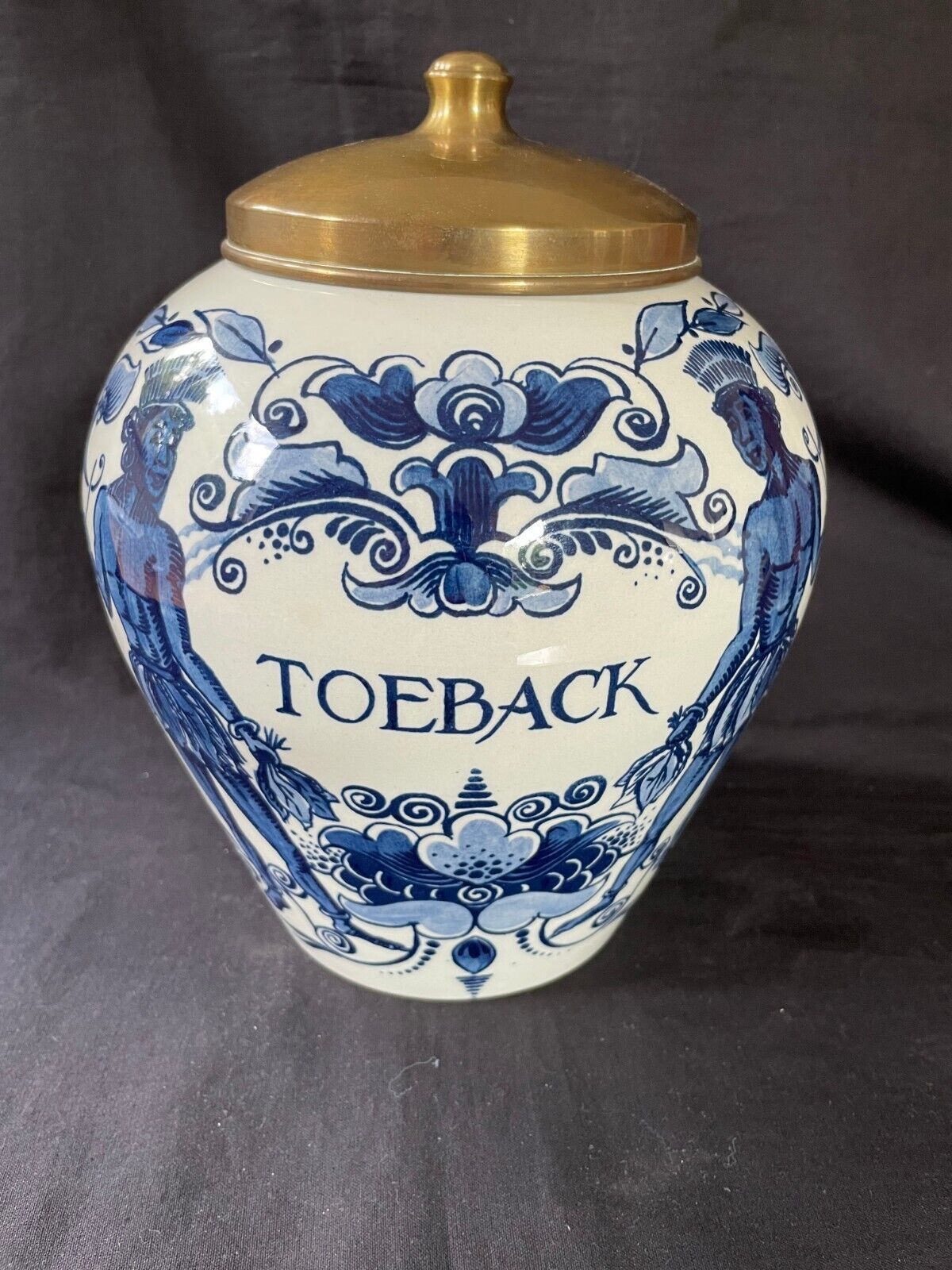 Antique DELFT - Goedewagen -  Holland tobacco jar.  Marked bottom - $149.00