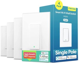 Meross Smart Light Switch Needs Neutral Wire, Single Pole Wifi Wall Switch, - £47.92 GBP