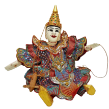 Vintage Hand Carved &amp; Painted Marionette/Puppet ~Asian  12”Exquisite Details - £97.31 GBP