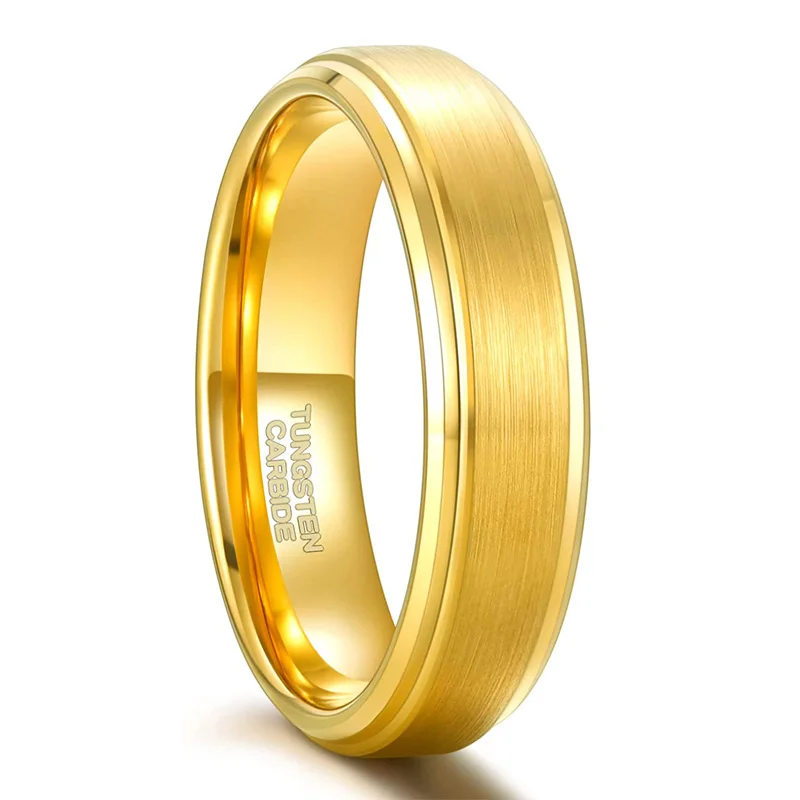 New Men Ring Gol6mm 8mm Width Tungsten Carbide Unisex Luxury Wedding Band Classi - £20.05 GBP