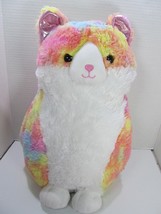 Kellytoy My Chubby Cat Plush Soft Toy Rainbow Tie-dye Cotton Candy 17”Fatty Cat - £18.68 GBP