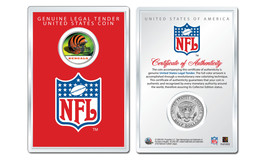 CINCINNATI BENGALS NFL Helmet JFK Half Dollar Coin w/ NFL Display Case L... - £7.42 GBP