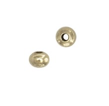 ( 1 Pcs)  3 MM  14K Gold Rounded Smooth Saucer Beads - £6.36 GBP