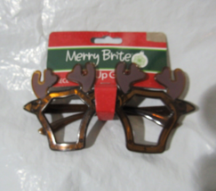 Adult Reindeer Light Up Glasses Brown with Antlers by Merry Brite - £8.60 GBP
