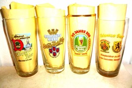4 Wippra Tannen Neubrandenburg Oelsnitz  East German Beer Glasses - $19.95