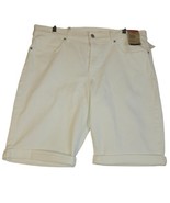 Levis Jeans Shorts Womens 33 Classic Bermuda Cuffed White Denim Stretch ... - $16.28