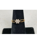 10K Gold Diamond Cluster Simulated JTC 969 Ring Size 6.75 Tested - £94.60 GBP