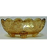 Jeannette Glass Floragold Louisa 4 Toed Open Oval Candy Dish Nut Bowl Sc... - $24.99
